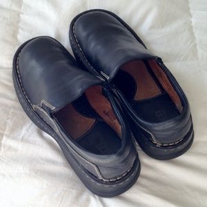 Born Black Leather Slip-On Flat Loafers Size 8